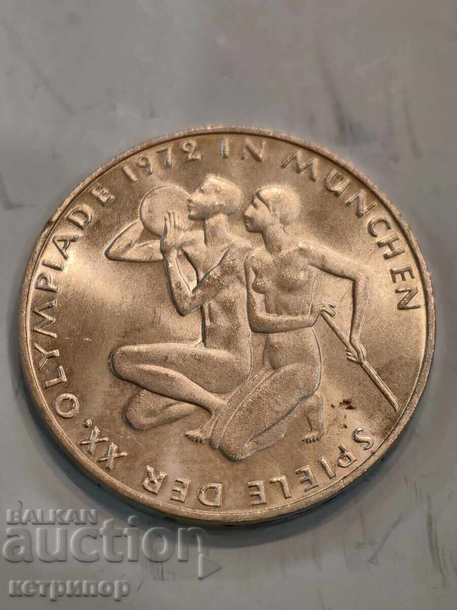 10 timbre Germania 1972 G argint