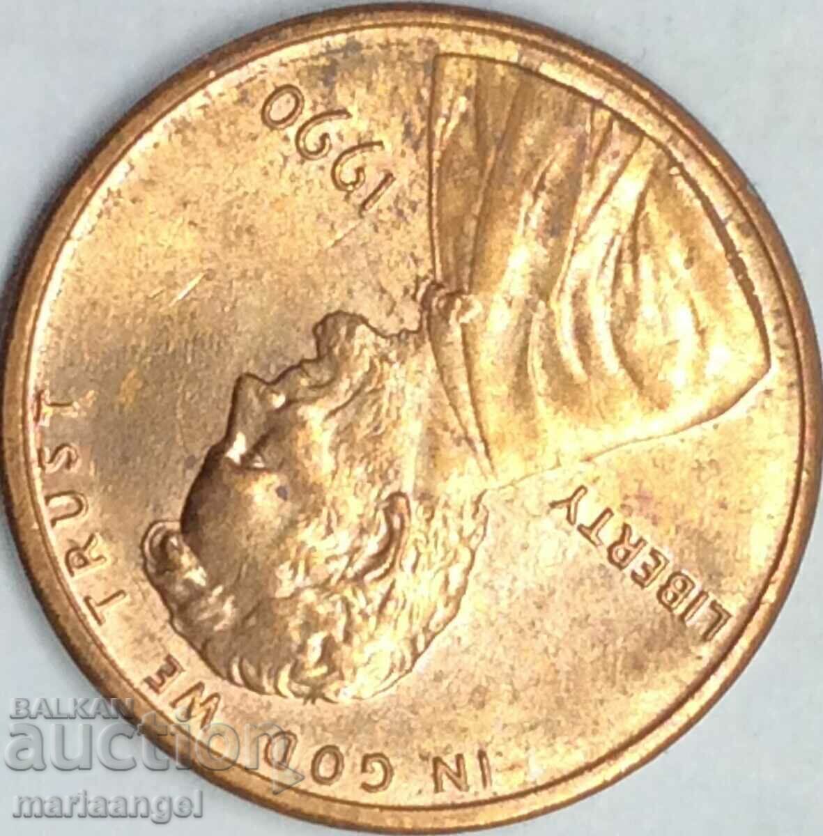 1 σεντ 1990 Ο πρόεδρος των ΗΠΑ Λίνκολν και το κέντρο του - 5 1 σεντ 1990 Ο πρόεδρος των ΗΠΑ Λίνκολν και το κέντρο του - 5