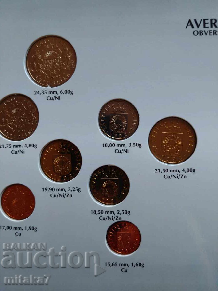 Σετ νομισμάτων 1992, Λετονία - 5 Σετ νομισμάτων 1992, Λετονία - 5