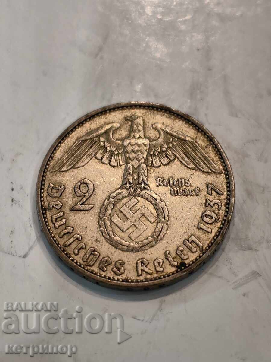 2 mărci Germania 1937 a argint 2 mărci Germania 1937 a argint