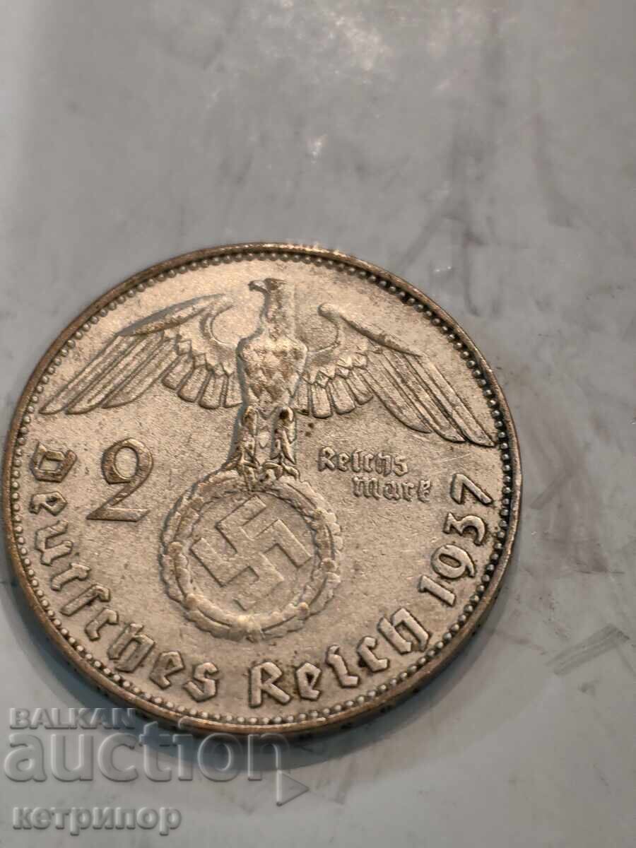 2 mărci Germania 1937 J argint cu preț € 17.90 | 35.01 BGN 2 mărci Germania 1937 J argint cu preț € 17.90 | 35.01 BGN