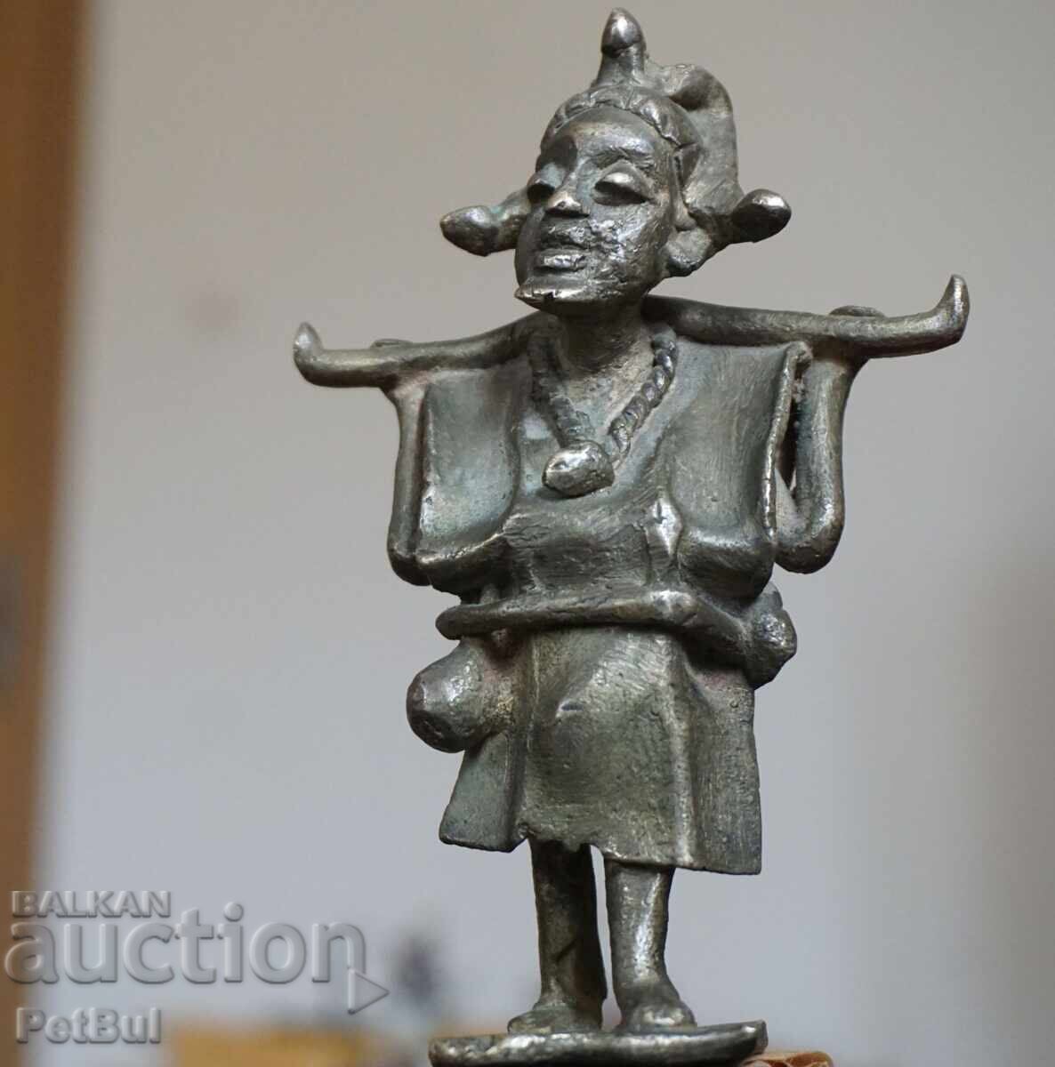 Statuetă Veche de Bronz - Sculptură Mică de Autor - Anii 1950 - 6