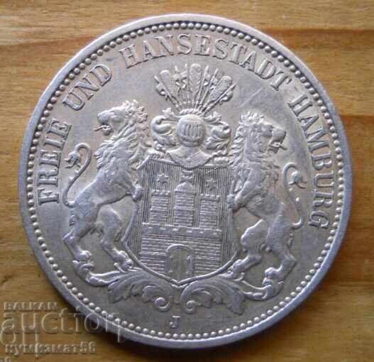 3 марки 1911 г. (сребро) - Хамбург ( J ) с цена € 61.36 | 120.01 лв.