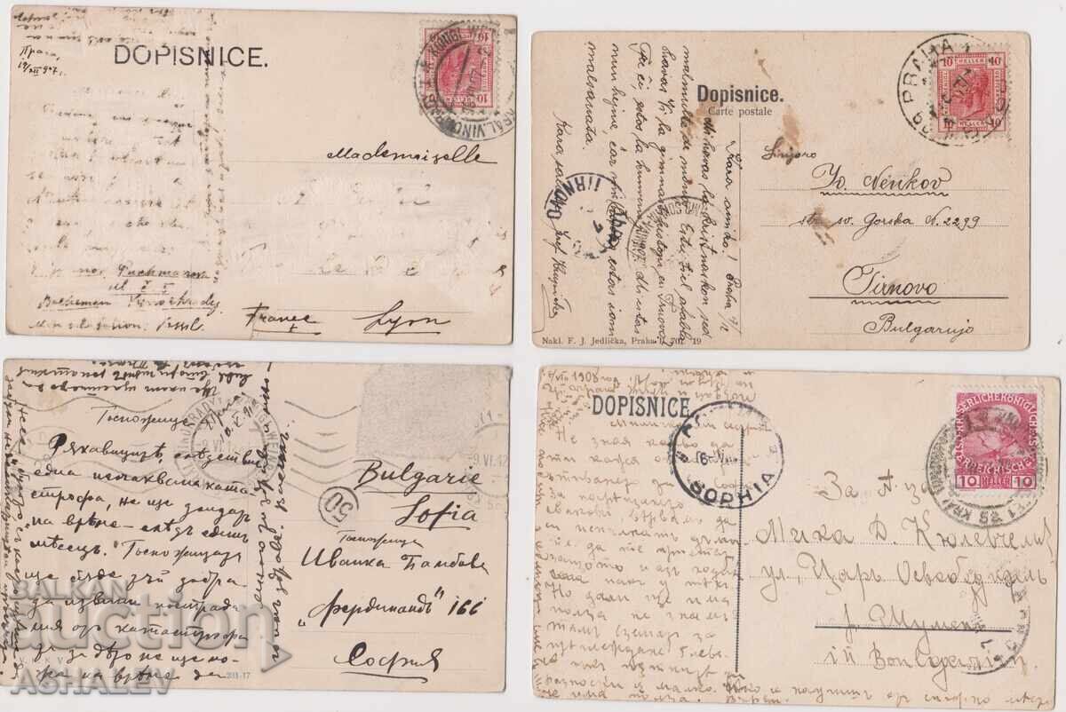 Cehia 1900-20 ani 4 car. călătorite cu preț € 8.00 | 15.65 BGN