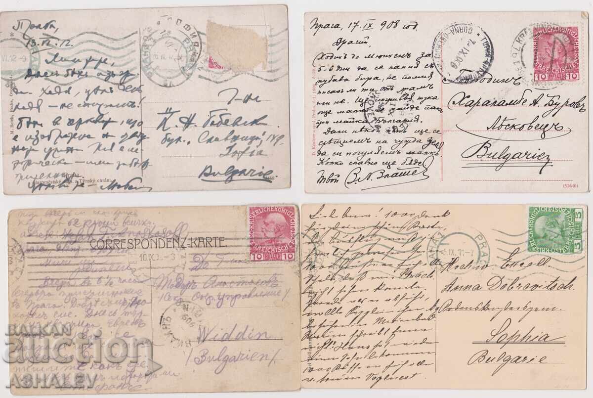Cehia 1900-20 ani 4 car. călătorite cu preț € 8.00 | 15.65 BGN Cehia 1900-20 ani 4 car. călătorite cu preț € 8.00 | 15.65 BGN