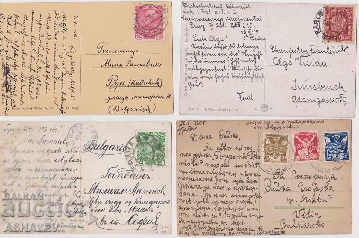 Cehia 1900-20 ani 4 car. călătorite cu preț € 8.00 | 15.65 BGN