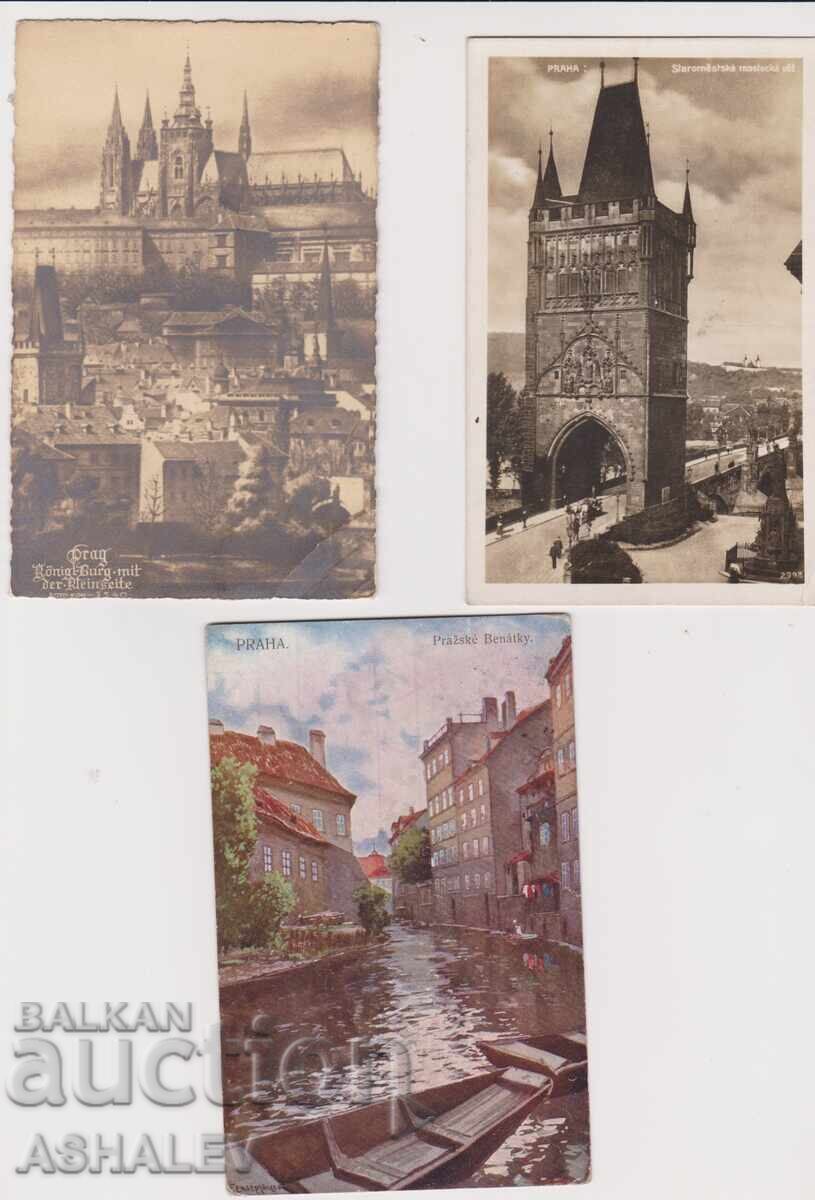 Cehia 1900-20 ani 3 cărți poștale circulare
