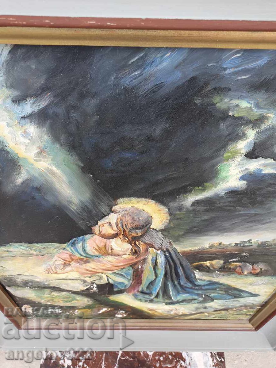 Livrarea Tablou de autor în relief, cu vopsele de ulei pe placaj!