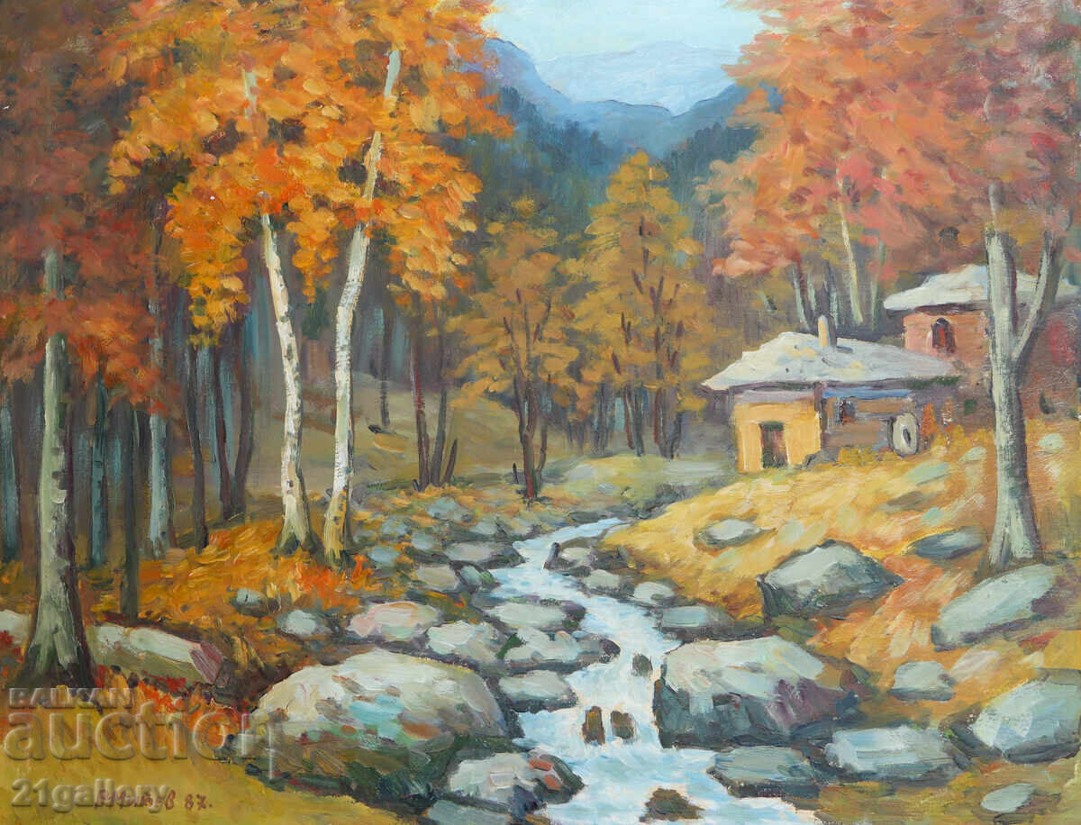 R. Mitev landscape, oil painting with price € 230.08 | 450.00 BGN