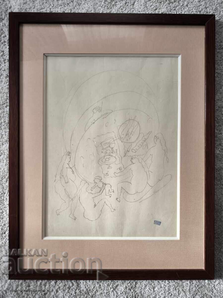 Desen original de Jules Pascin Desen original de Jules Pascin