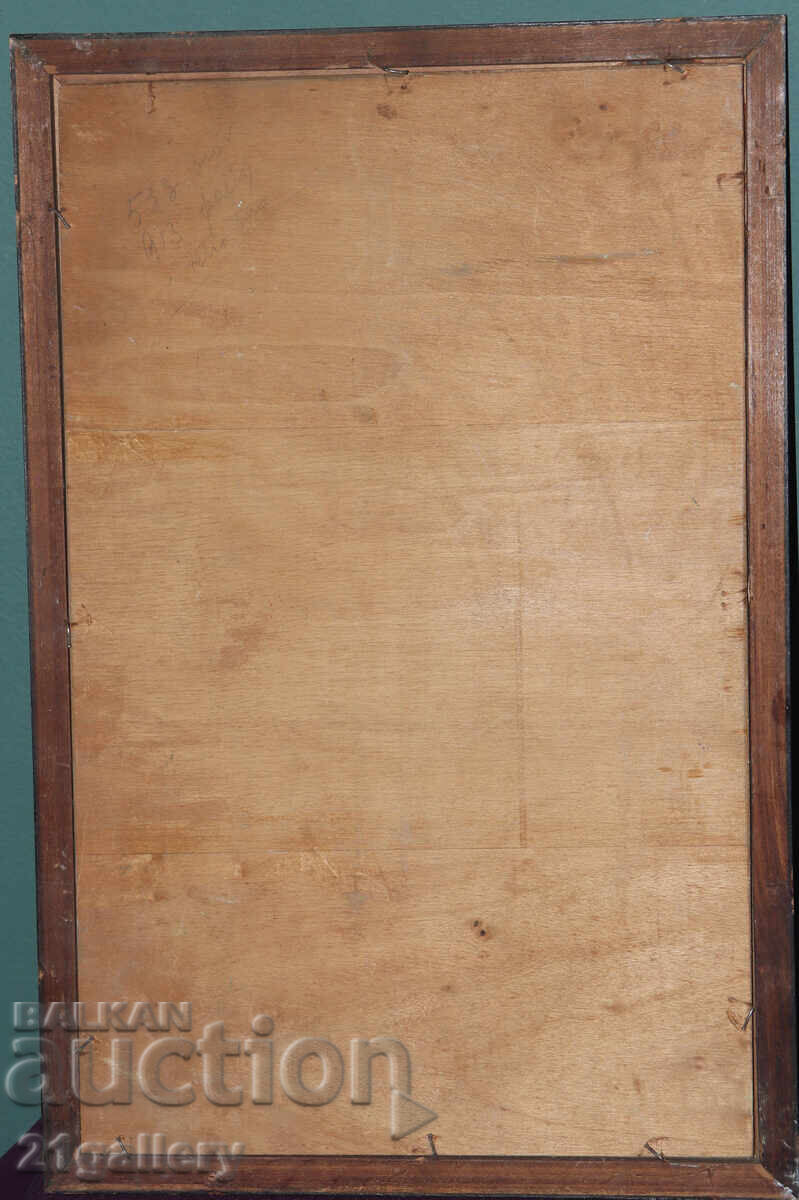 Παλαιός ελαιογραφικός πίνακας τοπίου λίμνης - 7