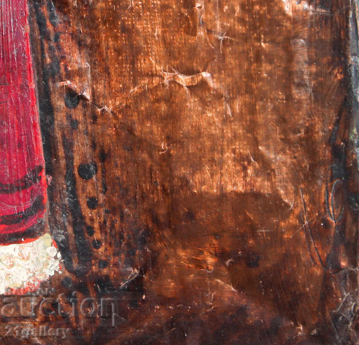 Стара маслена картина момиче в носия - 7