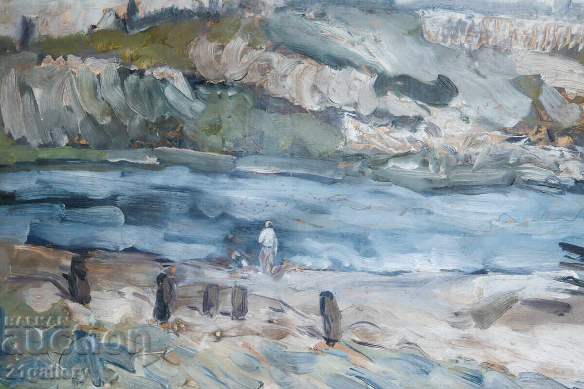 Delivery of Seascape painting oil paints