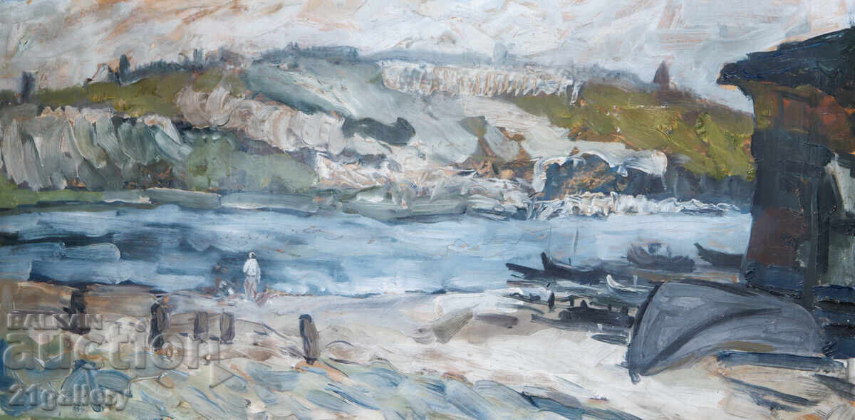 Seascape painting oil paints