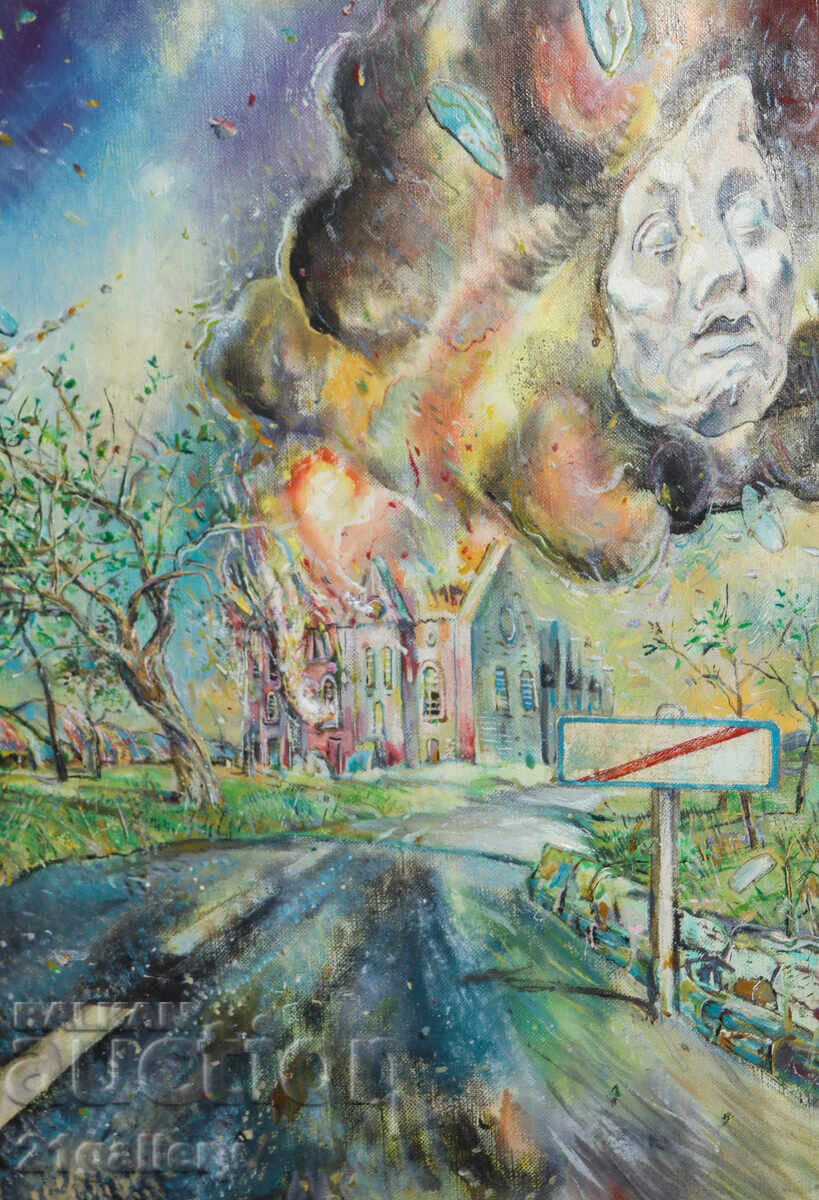 Oil painting Abstract composition landscape Oil painting Abstract composition landscape