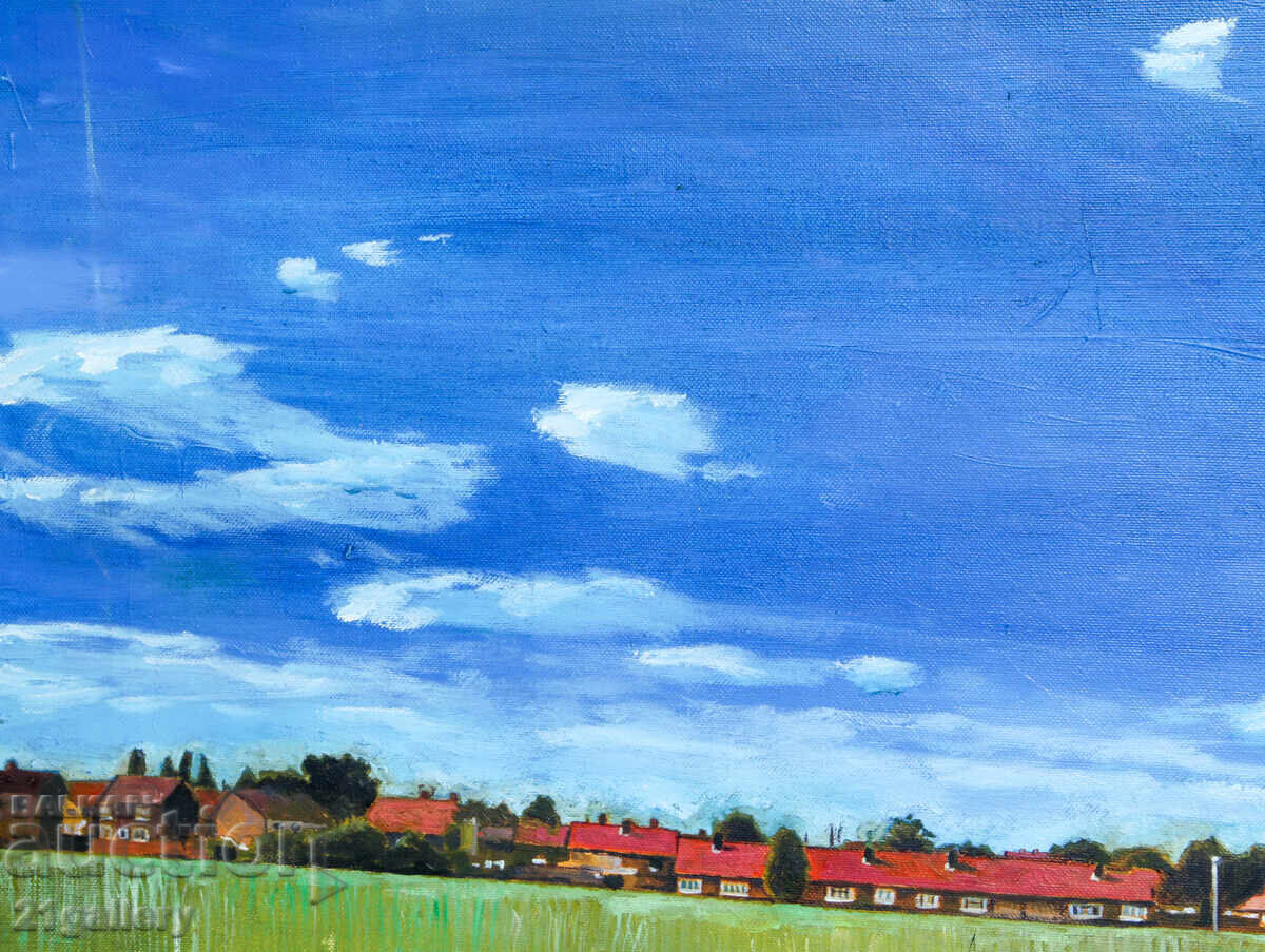 Livrarea Tablou contemporan ulei, peisaj urban