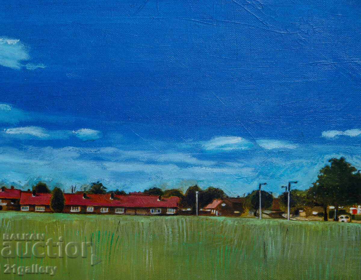 Tablou contemporan ulei, peisaj urban - 5