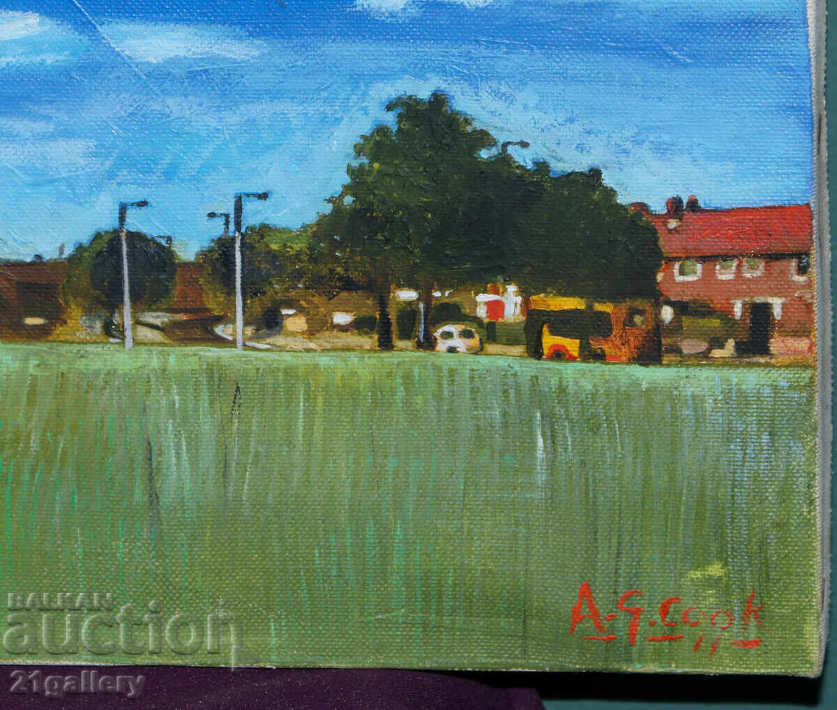 Tablou contemporan ulei, peisaj urban - 6