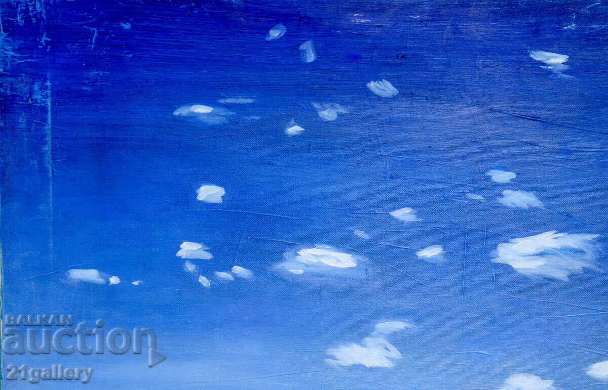 Licitație Tablou contemporan ulei, peisaj urban