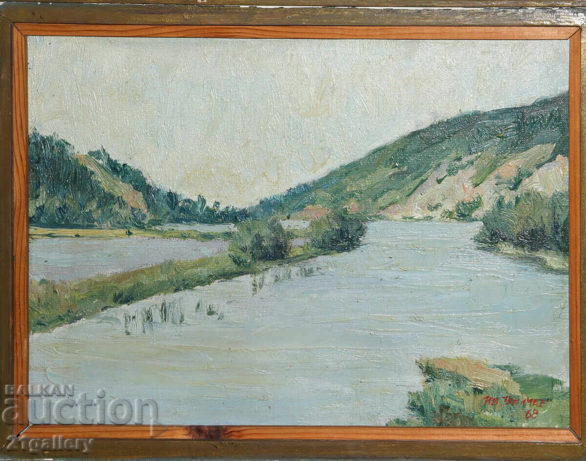 Iv. Velkov peisaj, pictură ulei 1968 Iv. Velkov peisaj, pictură ulei 1968