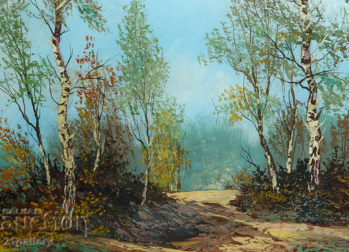 Стара маслена картина пейзаж гора - 6 Стара маслена картина пейзаж гора - 6