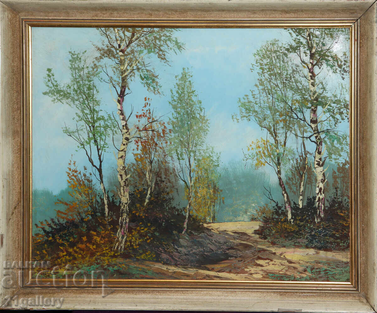 Стара маслена картина пейзаж гора Стара маслена картина пейзаж гора