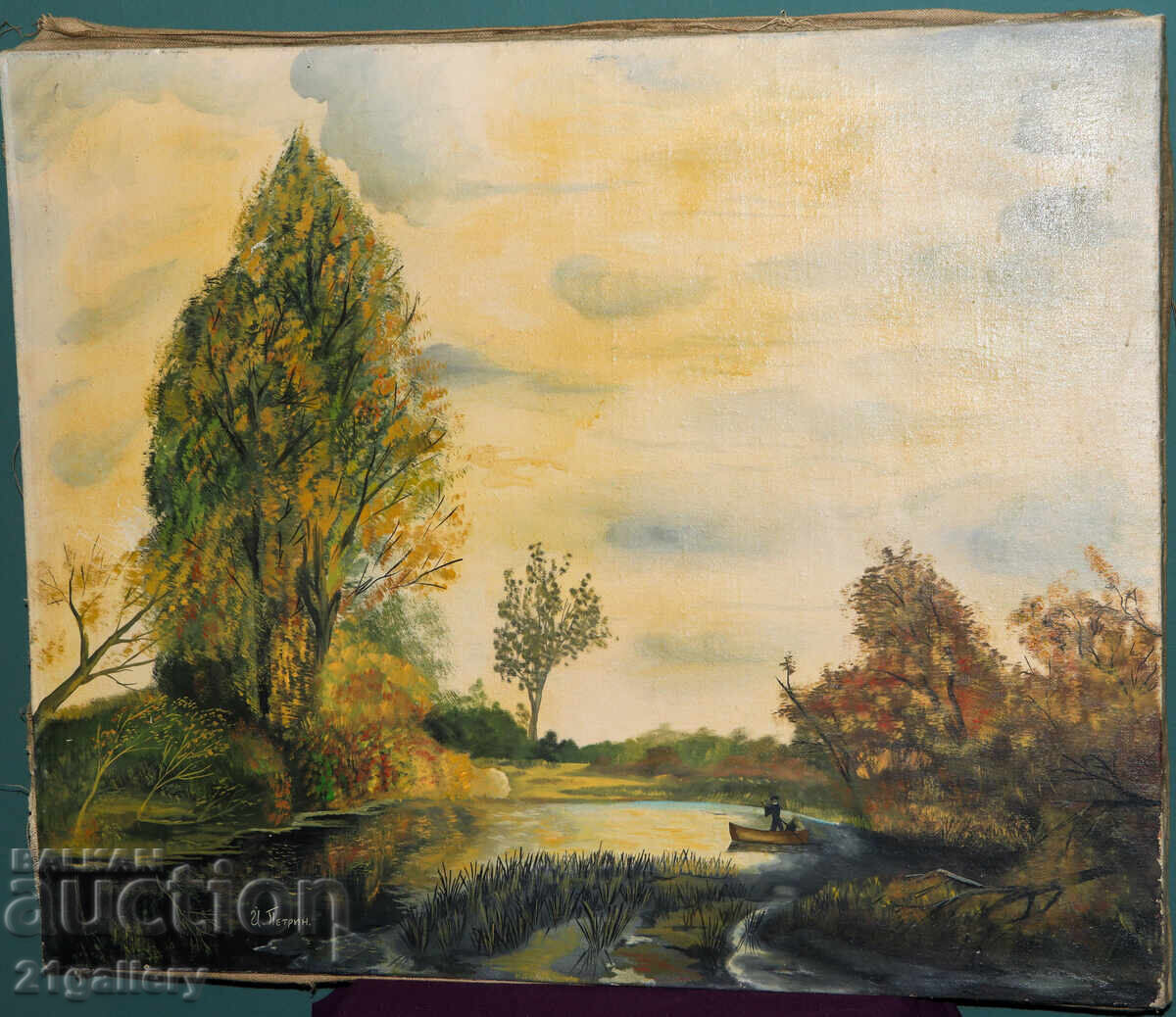 Ελαιογραφία τοπίο λίμνης με τιμή € 255.65 | 500.01 BGN