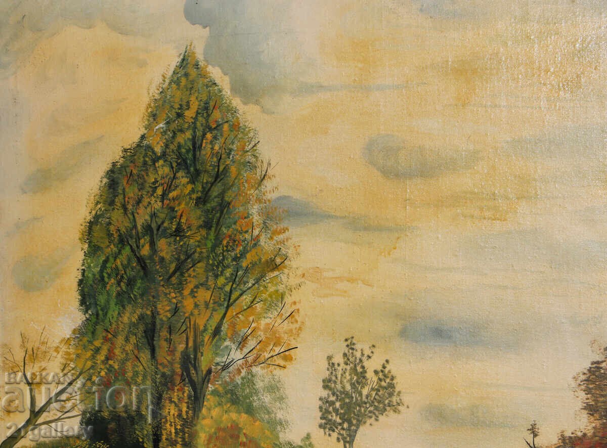 Παράδοση Ελαιογραφία τοπίο λίμνης