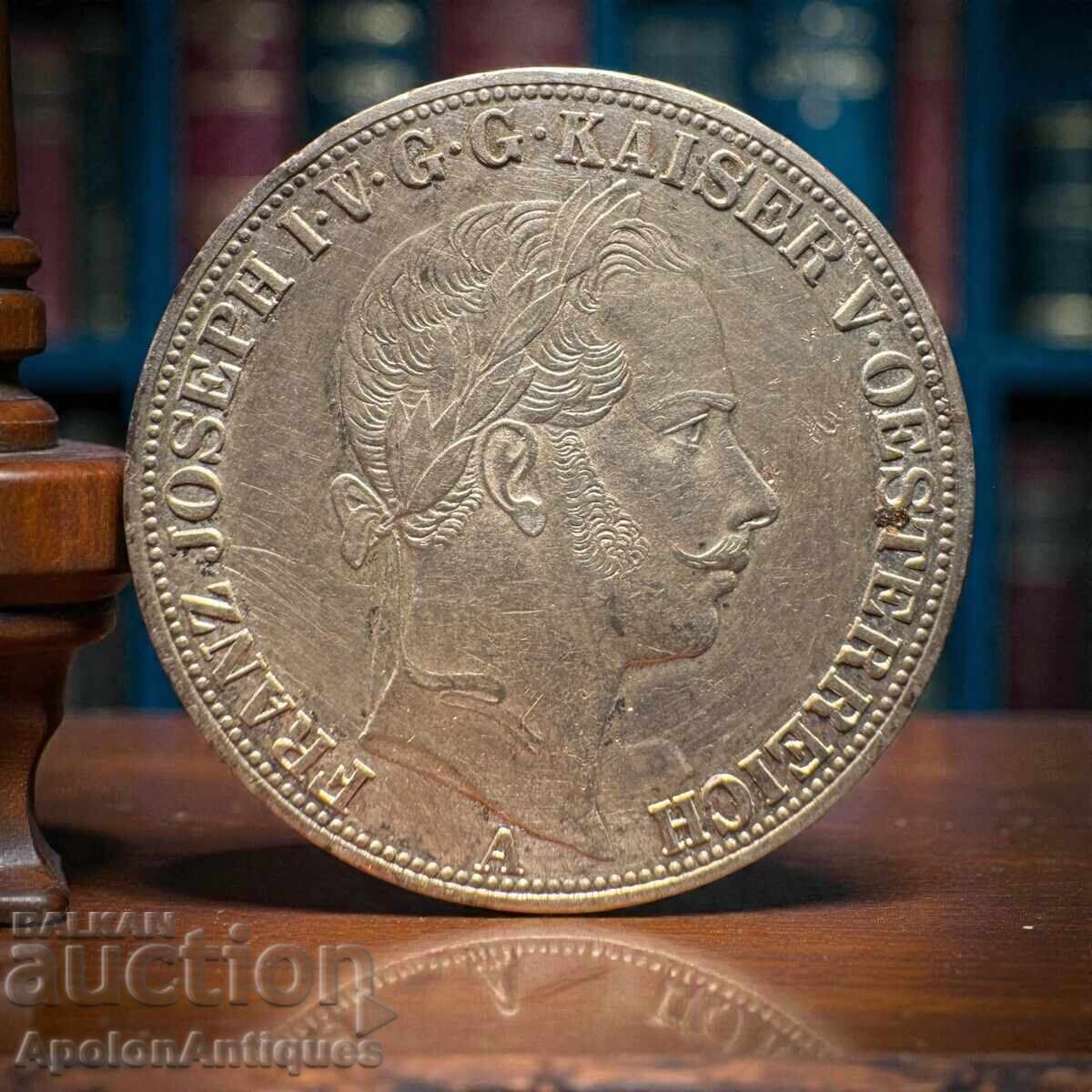 Monedă de argint austriacă, Freinsthaler 1858 cu preț € 178.95 | 350.00 BGN