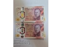 2 X 50 λίρες Charles ||| UNC