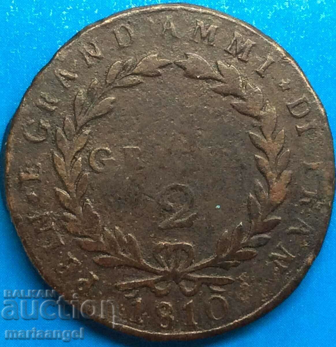 Murat Napoleon 2 grains 1810 Italy 29mm 11,67g bronze - 6 Murat Napoleon 2 grains 1810 Italy 29mm 11,67g bronze - 6
