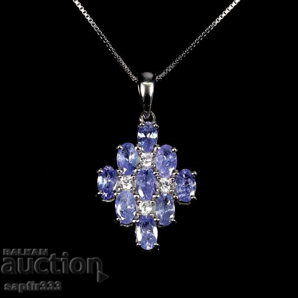 LUXURIOUS ELEGANT UNISEX NECKLACE WITH NATURAL TANZANITES LUXURIOUS ELEGANT UNISEX NECKLACE WITH NATURAL TANZANITES