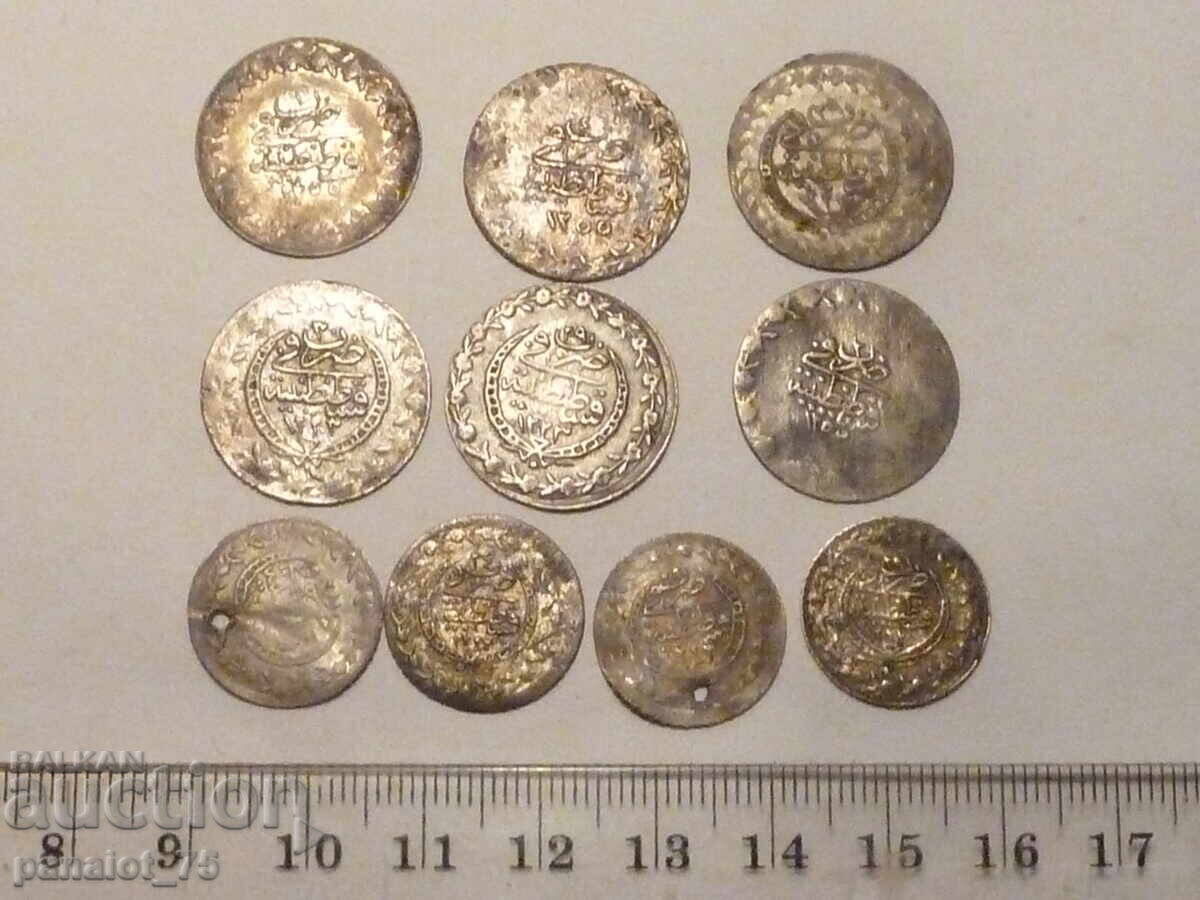 LOT 10 MONEDE TURCEȘTI DE ARGINT