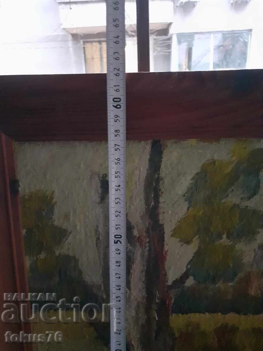 Veche pictură bulgărească de maestru, ulei pe pânză, șasiu, ramă - 7 Veche pictură bulgărească de maestru, ulei pe pânză, șasiu, ramă - 7