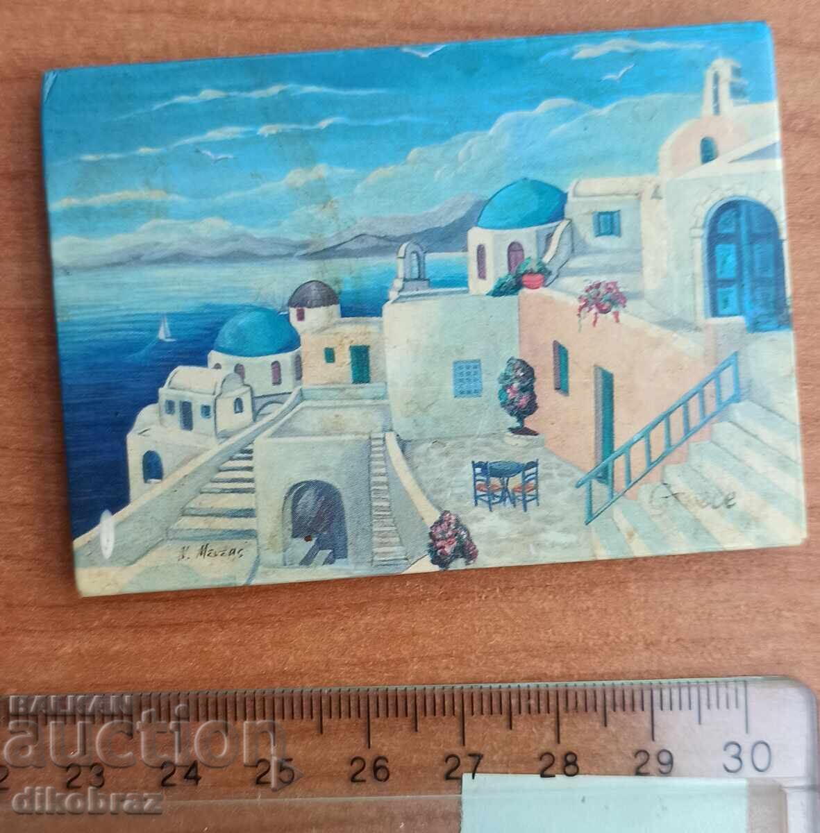 Santorini Fridge Magnet Souvenir - From a Penny