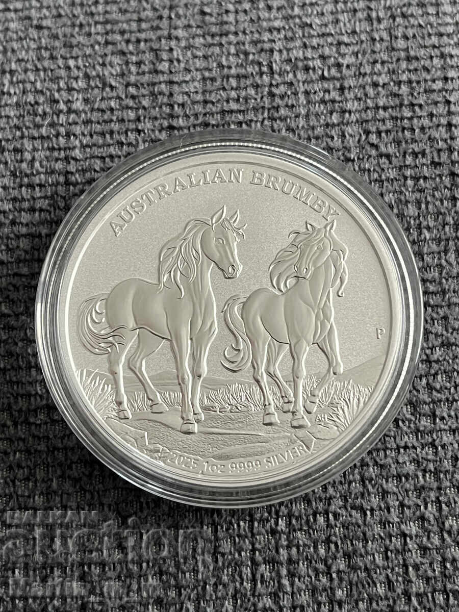 31.1 γρ. (1 toz.) Ασημένιο Νόμισμα Αυστραλιανό Brumby 2025