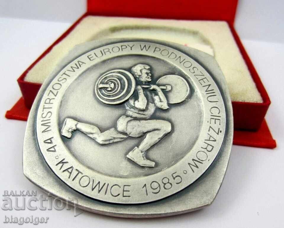 Медал на участник Европейското първенство по Вд.Тежести 1985 с цена € 24.54 | 48.00 лв.