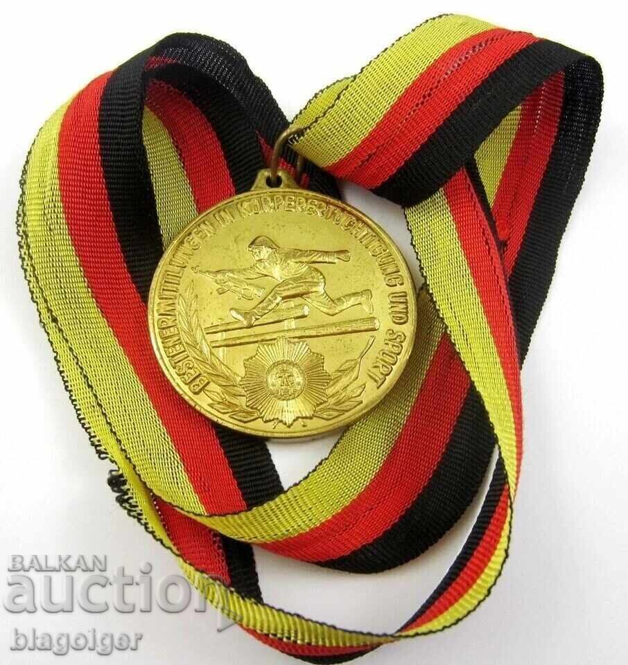 ГДР-НАРОДНА АРМИЯ-МЕДАЛ-ВОЕНЕН СПОРТ-НАГРАДЕН МЕДАЛ-I МЯСТО - 5