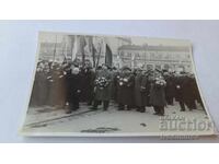 Fotografie Vulko Chervenkov buchet de flori la vizită în Polonia 1947