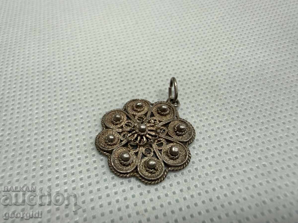 Auction  Handmade silver pendant / filigree. No. 7784