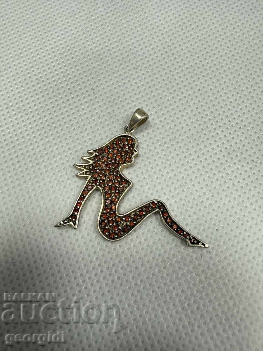 Silver pendant with a woman's silhouette. No. 7786