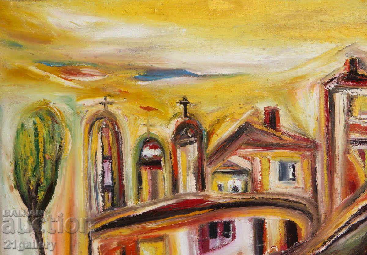 Delivery of Valentine Radenovski Oil Painting Landscape from Koprivshtitsa Delivery of Valentine Radenovski Oil Painting Landscape from Koprivshtitsa