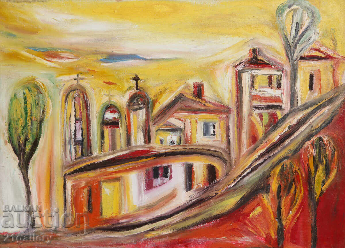 Valentine Radenovski Oil Painting Landscape from Koprivshtitsa Valentine Radenovski Oil Painting Landscape from Koprivshtitsa