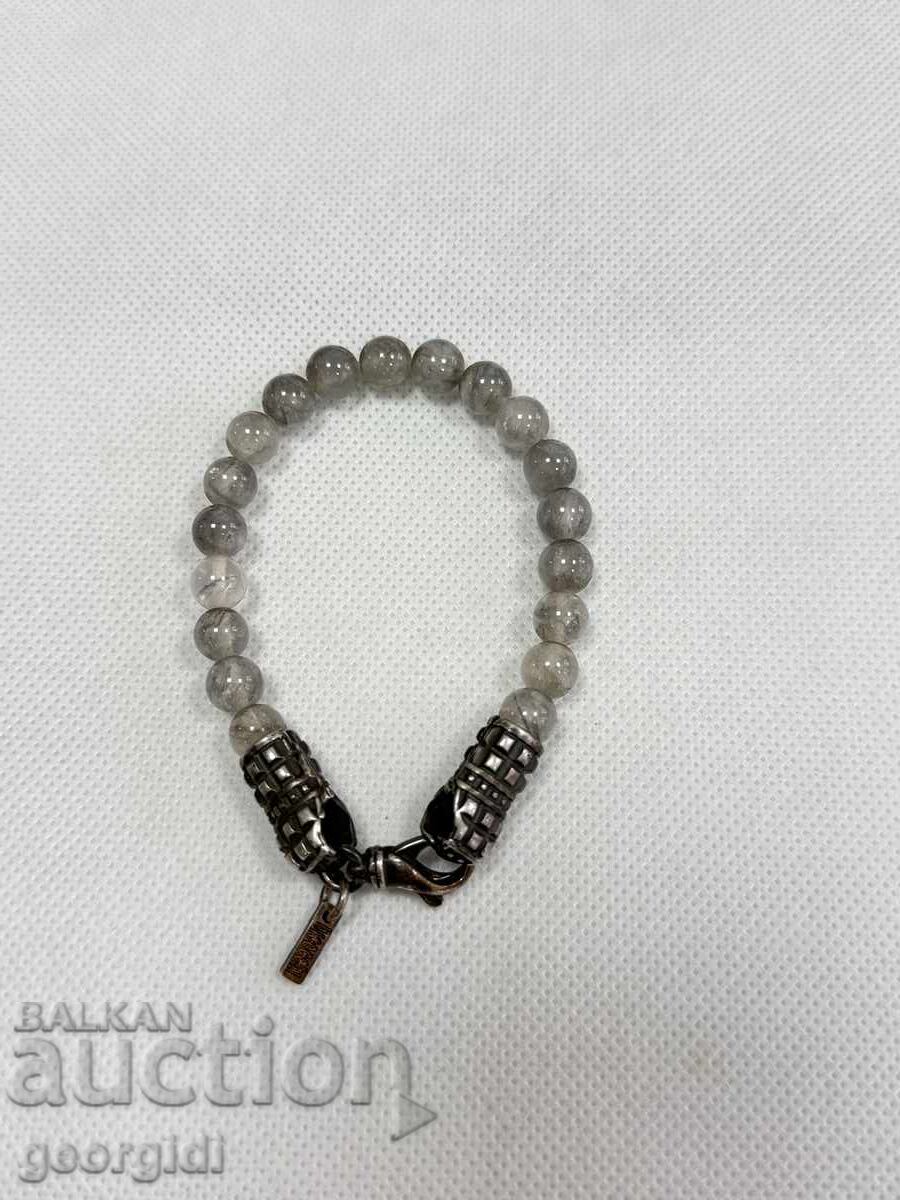 Ασημένιο βραχιόλι με τουρμαλίνη χαλαζία - Emanuele Bicocchi. Νο. 778