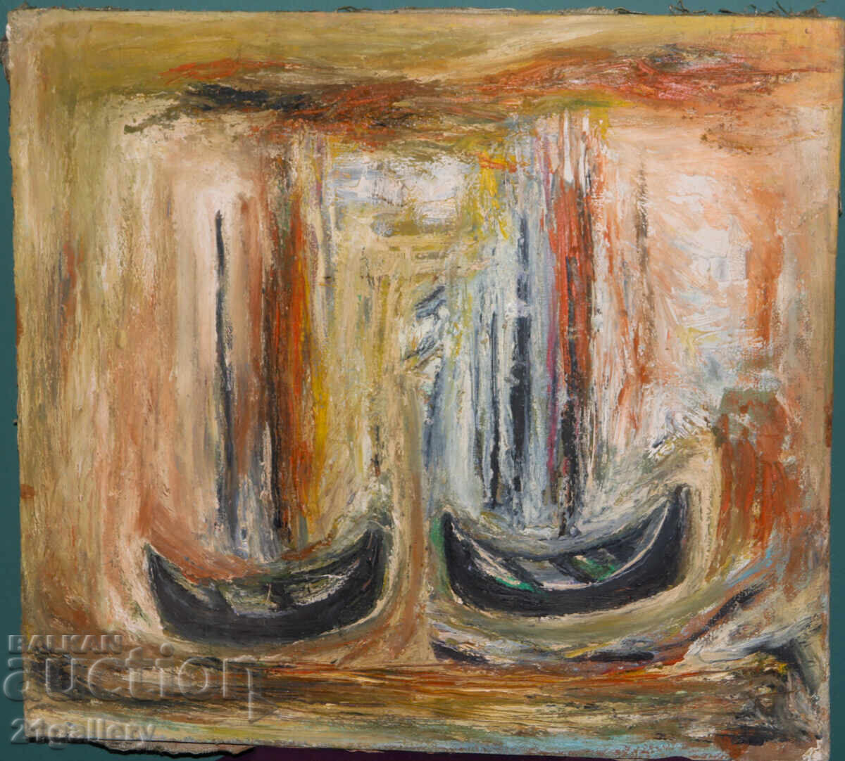 Valentin Radenovski Ελαιογραφία τοπίο με ψαρόβαρκες με τιμή € 219.86 | 430.01 BGN