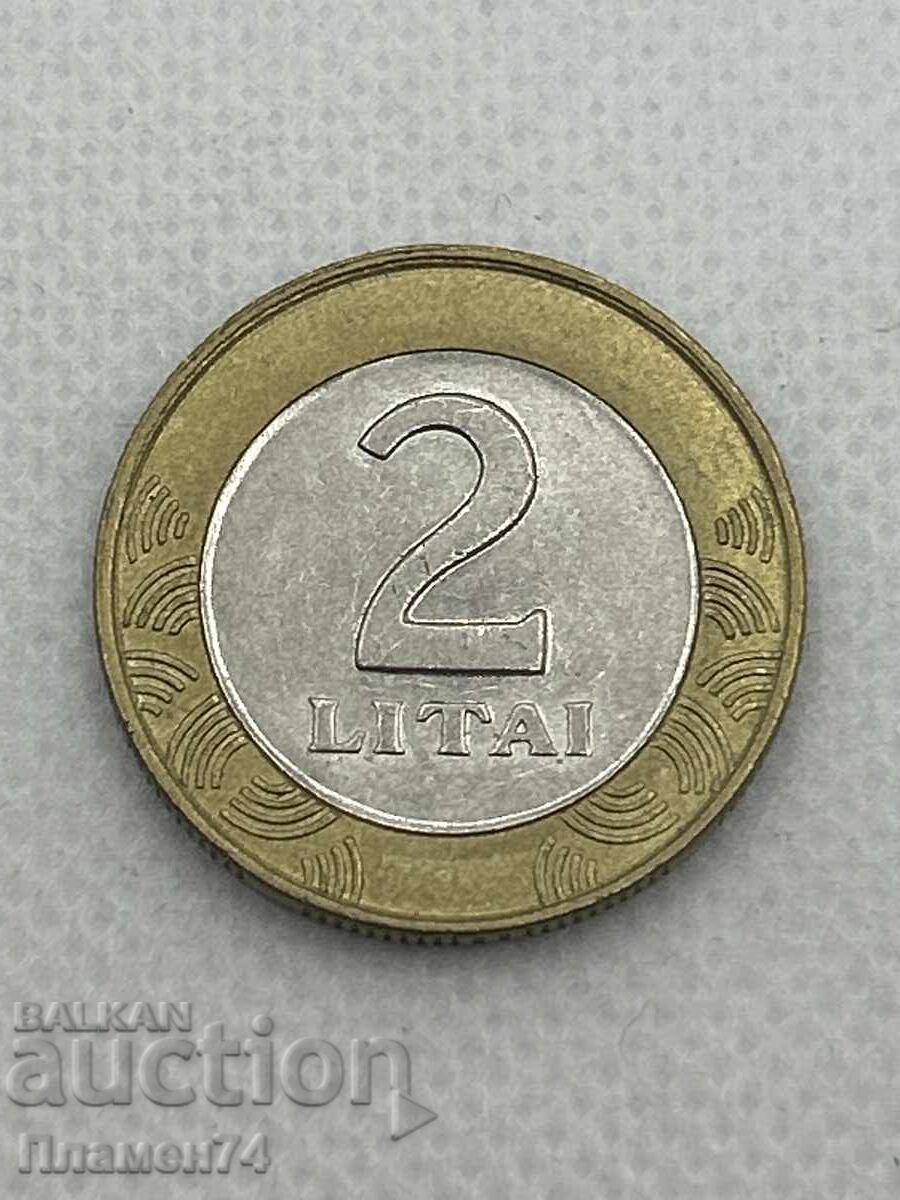 2 litas 2001 Lituania cu preț € 1.02 | 1.99 BGN