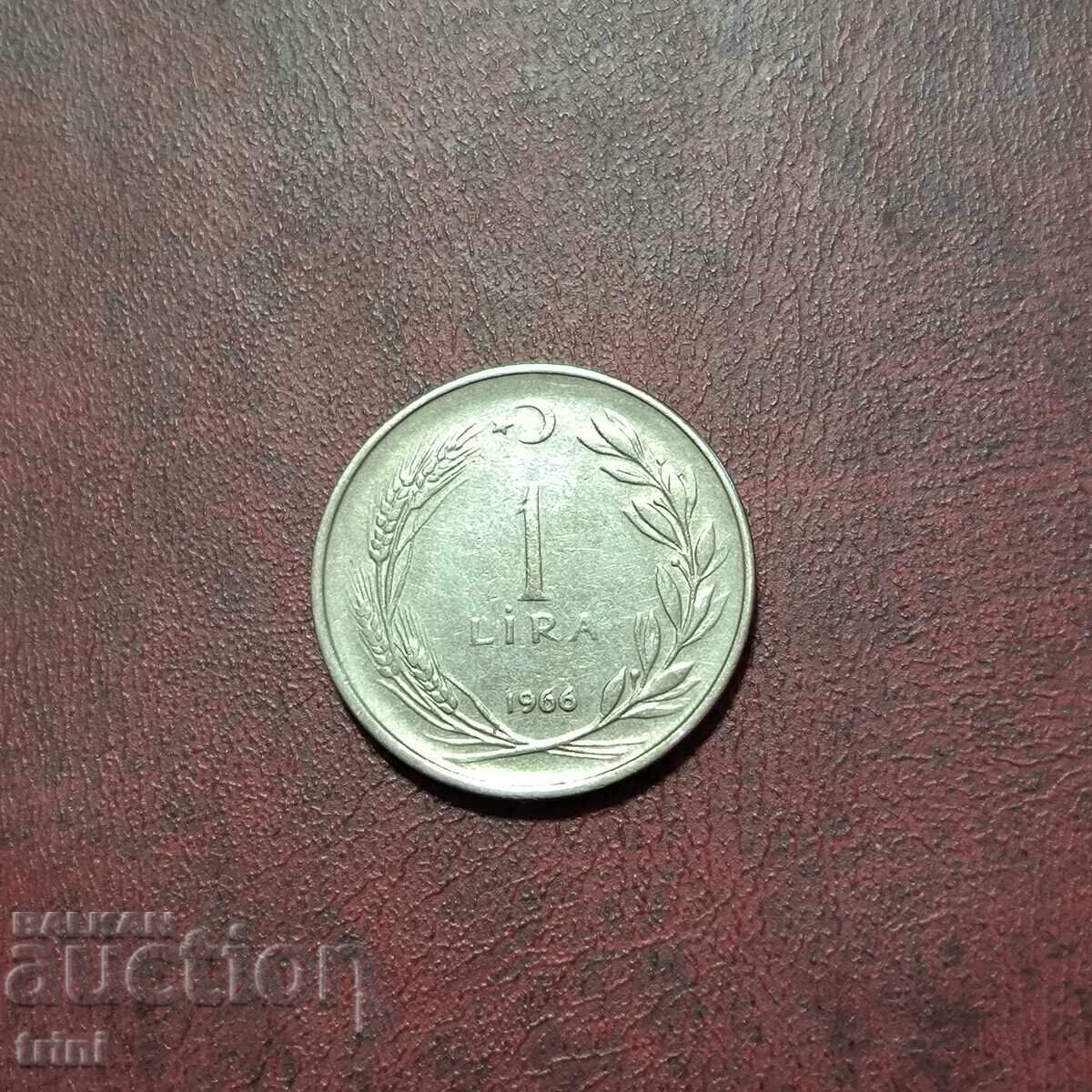 Turkey 1 Lira 1966