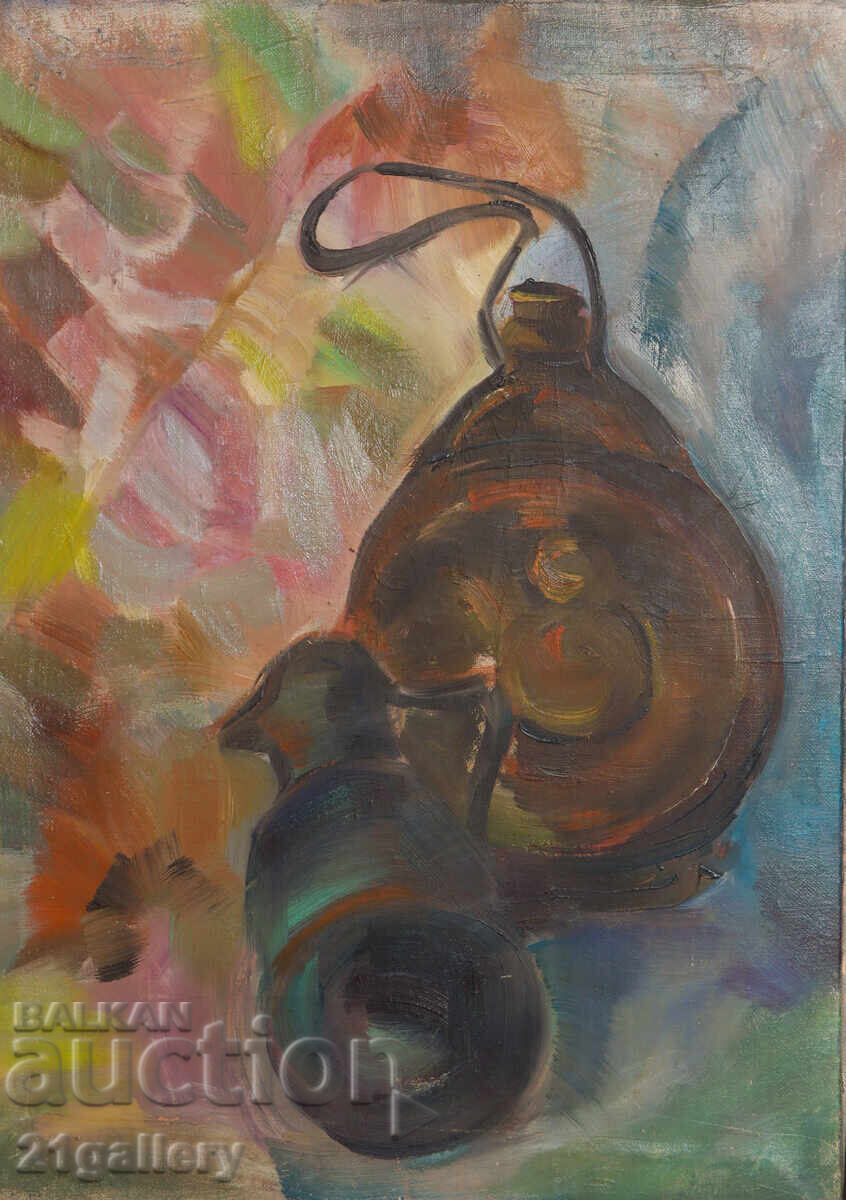 Auction  Old oil painting / Still life