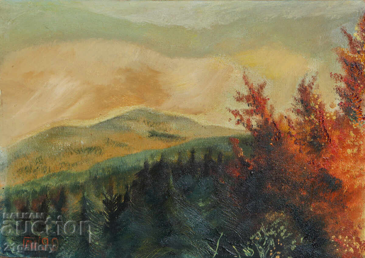 Licitație Peisaj montan, ulei pe pânză, semnat 1990