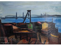 Prof. Stoyan Domuschiev (1935-2021) Marine Landscape - Port